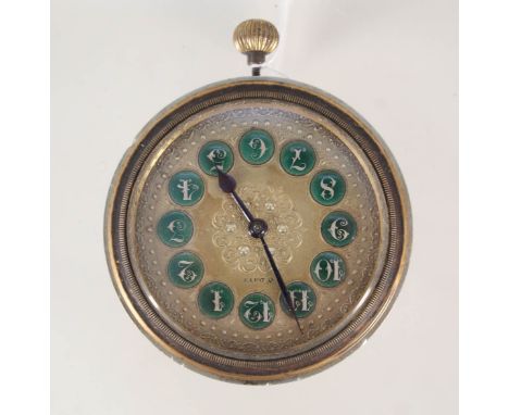An Octava 8 day car dashboard clock with green enamel numerals 