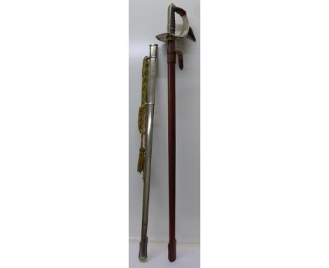 A George VI Royal Engineers ceremonial sword, Wilkinson Sword, 672221, with leather scabbard and an additional steel scabbard