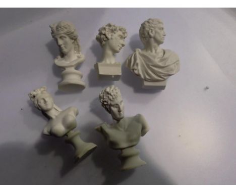 Five resin busts of ancient leaders h: 70mm.UK P&amp;P Group 1 (£16+VAT for the first lot and £2+VAT for subsequent lots) 