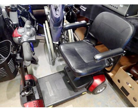 Go Go Elite Traveller mobility scooter with charger and key. All electrical items in this lot have been PAT tested for safety