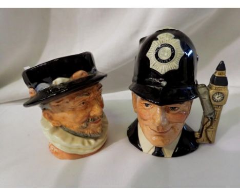 Two small Royal Doulton, character jugs. UK P&amp;P Group 1 (£16+VAT for the first lot and £2+VAT for subsequent lots)