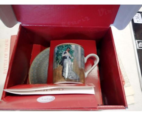 Goebel arts Orbis cup and saucer with a Wedgwood bowl and other items. Not available for in-house P&amp;P 