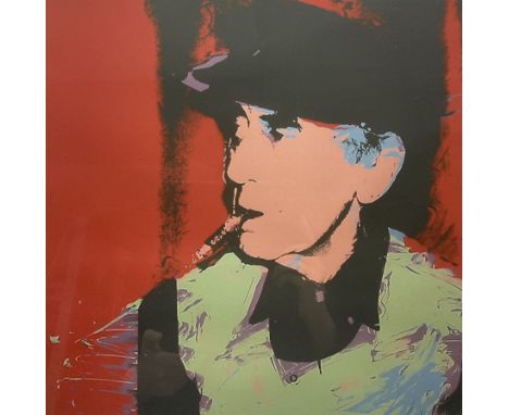 After Andy Warhol (American 1929-1987): Portrait of Man Ray, limited edition offset lithograph embossed  'George Israel Edite