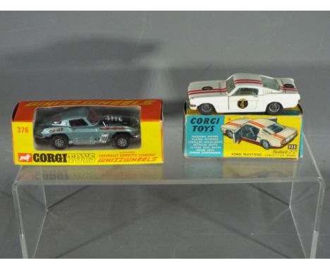 Corgi Toys - Two boxed diecast model vehicles by Corgi Toys. Lot includes 376 Corgi Whizzwheels Customised Chevrolet Corvette