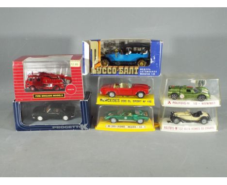 Politoys, Auto Pilen, Joal and Others - Seven boxed diecast models vehicles in various scales by by several European manufact