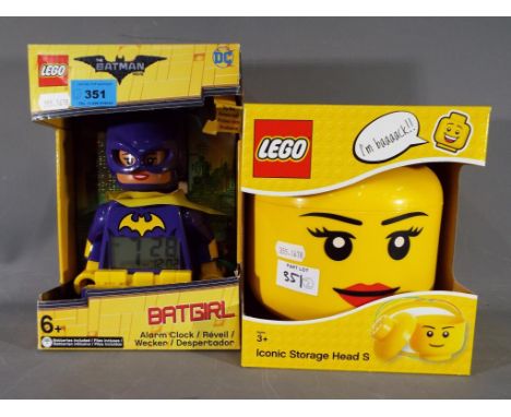 Lego factory sealed kits - a Lego DC The Batman Movie Batgirl Alarm Clock #9009334 and Lego I'm Baaaack!! Iconic Storage Head