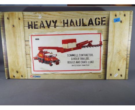 Corgi - Corgi Heavy Haulage United Transport Scammell contractor girder, trailer buggies and crate load 1/50 scale.