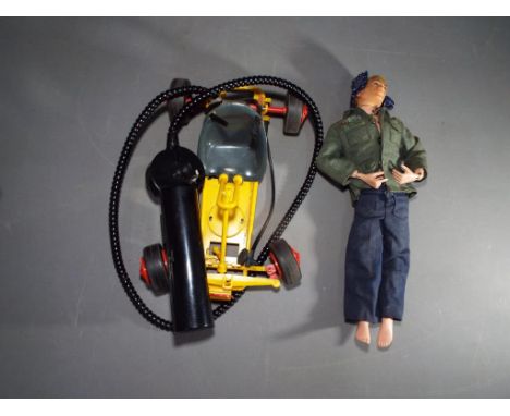 Palitoy, Action Man - An unboxed vintage Palitoy Action Man with blonde flock hair and rigid hands, together with an unboxed 