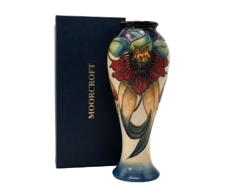 Nicola Slaney for Moorcroft an 'Anna Lily' vase (H 27.5cm, model 75/11) 2003 with box.