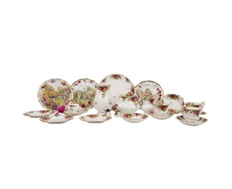 Royal Albert 'Old Country Roses' part tea set to comprise teapot, milk jug, sugar bowl, sandwich plate, four plates, four sau