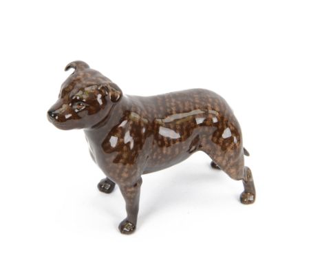 Beswick model of a Staffordshire Bull terrier Bandits Brintiga, in dark brindle colourway, no 1982A