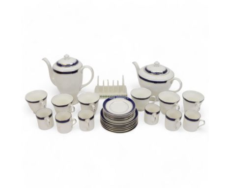 Royal Worcester Howard pattern tea and coffee service for six, comprising coffee pot, teapot, teacups and saucers and coffee 