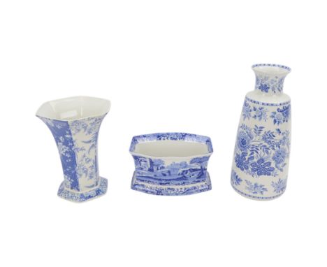 Spode The Jasmine Collection limited edition vase, together with Spode Penny Lane vase and Italian pattern vase, all with ori