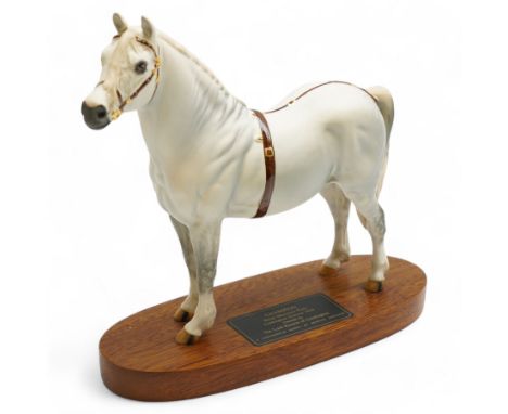 Beswick Connoisseur model of Champion, a Welsh Mountain pony, upon a wooden plinth, H23cm