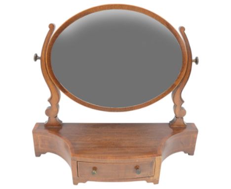 Edwardian mahogany dressing table mirror, the oval bevel edged mirror, above single drawer, H54cm