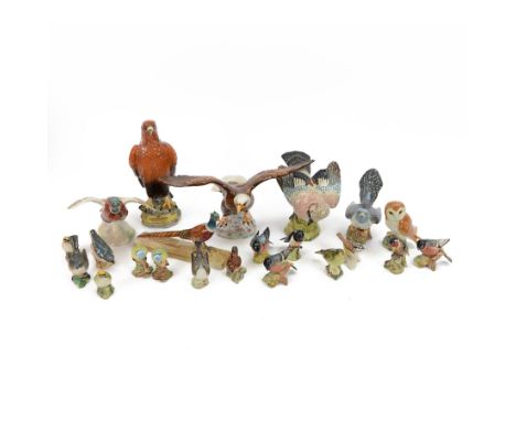 Collection of Beswick bird figures, including Jay no 1219, Cuckoo no 2315, Pheasant no 850, Owl no 2026