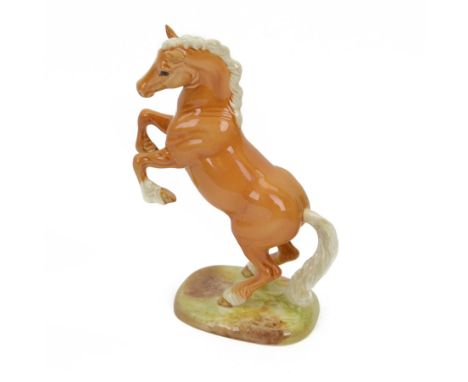 Beswick rearing horse in palomino colourway, no 1014, H28cm