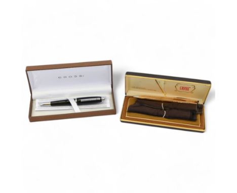 Cross Classic Century 14kt gold filled ballpoint and propelling pencil set, together with Cross fountain pen