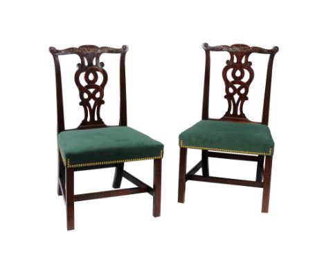 A pair of George III mahogany dining chairs , circa 1780  A pair of George III mahogany dining chairs  , circa 1780, after a 