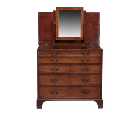 A George III mahogany dressing chest , circa 1780, of campaign type  A George III mahogany dressing chest  , circa 1780, of c