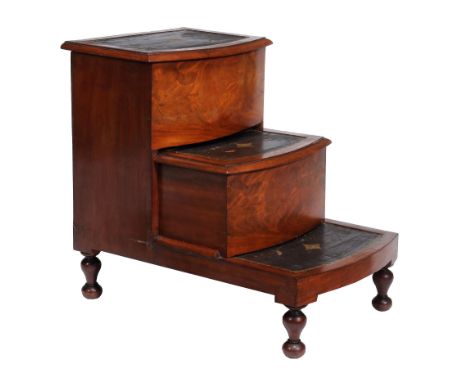 A Victorian mahogany triple step commode , 19th century  A Victorian mahogany triple step commode  , 19th century, each step 