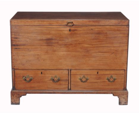 A George II mahogany mule chest, circa 1750  A George II mahogany mule chest,   circa 1750, the hinged caddy moulded top open