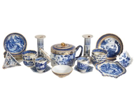 A selection of blue and white ceramics, late 18th and 19th centuries  A selection of blue and white ceramics,   late 18th and