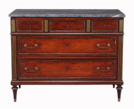 A French Directoire mahogany and gilt metal mounted commode , circa 1810  A French  Directoire  mahogany and gilt metal mount