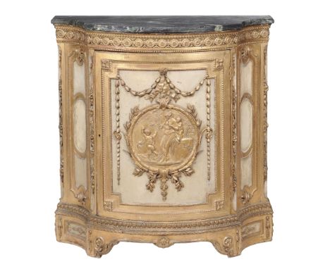 A French gilt and cream painted side cabinet , 19th century  A French gilt and cream painted side cabinet  , 19th century, of