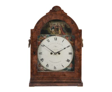 A flame mahogany hour repeating table clock , 19th century  A flame mahogany hour repeating table clock  , 19th century, the 