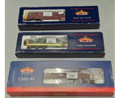 Three Bachmann Branch-line model railways 1:76 scale models to include: 'Champion', 'The King's Own Yorkshire Light Infantry'