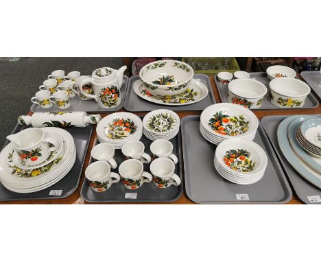 Collection of Portmeirion items, manly of fruit 'Oranges and Lemons' design,  to include: soup bowls, desert bowls, coffee cu