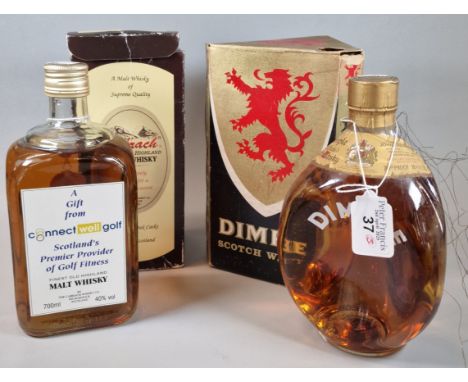 Bottle of The Cabrach Finest Old Highland Malt Whisky. 40% vol. 700ml. In original box. Together with two bottles of Dimple S