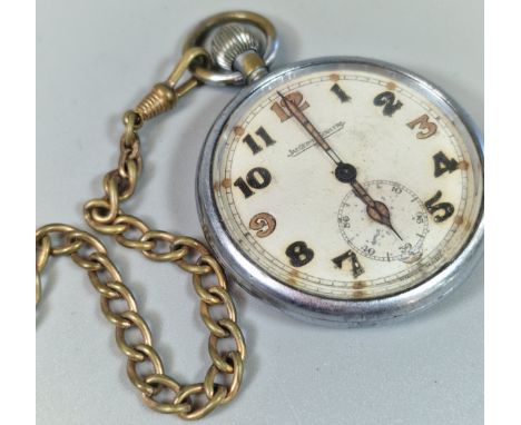Jaeger Le Coultre Military open faced pocket watch and chain, marked G S T P 281545XX. (B.P. 21% + VAT)