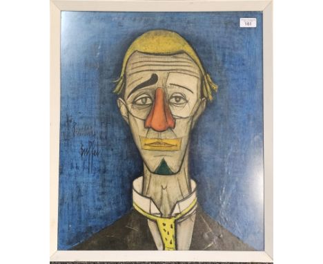 After Bernard Buffet (French 1928-1999) 'Le Clown', coloured print, signed in the plate. 57x48cm approx. Framed. (B.P. 21% + 