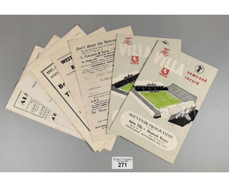 Collection of War period and other football programmes, to include: Luton V Reading 1942, West Bromwich Albion V Blackpool 19