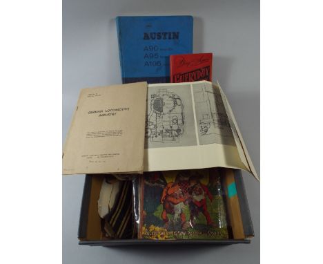 A Box of Printed Ephemera Austin A90 Workshop Manual Etc. 