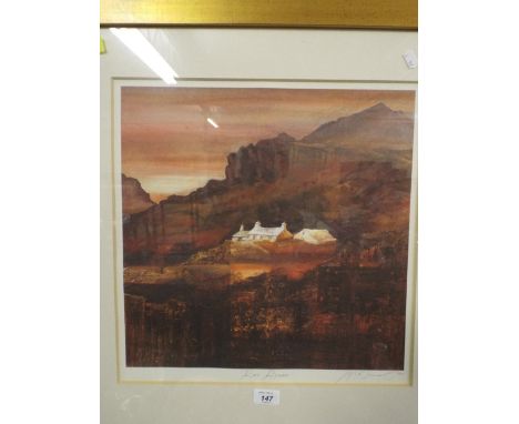 A Framed Limited Edition Print, Red Rocks Signed by The Artist MacDonald. 