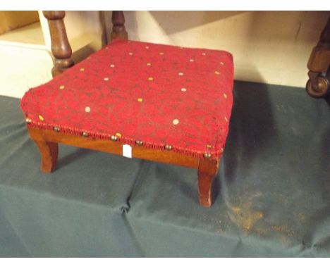 A Small Rectangular Upholstered Stool. 
