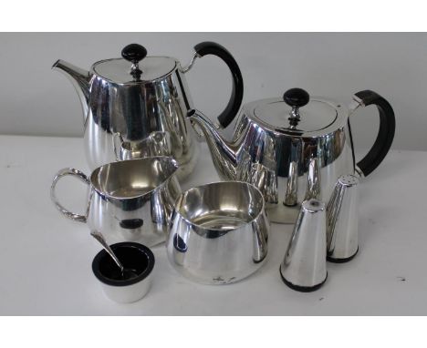 A quality Walker &amp; Hall silver plated tea service. Damage to teapot handle.