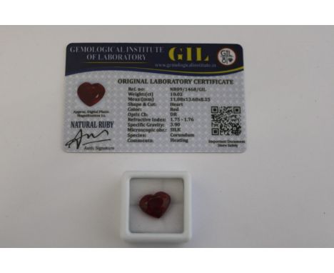 A Ruby gemstone with certificate 