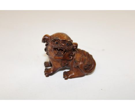 A Chinese box wood netsuke 