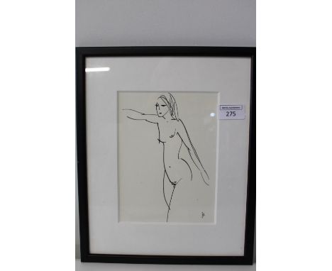 An original ink sketch by Juergen Hoffhie Hoppenheima 32x26cm 