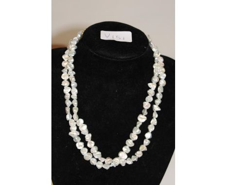 A two string freshwater genuine pearl necklace 
