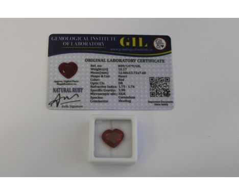 A Ruby gemstone with certificate 