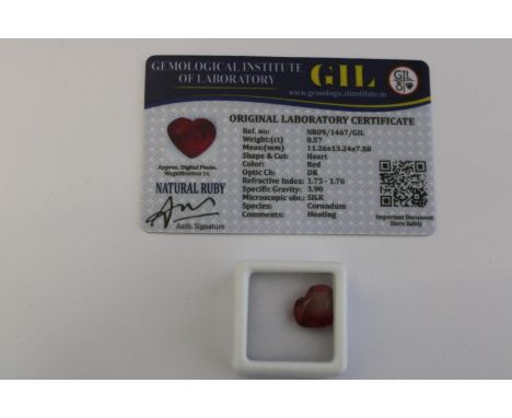 A Ruby gemstone with certificate 