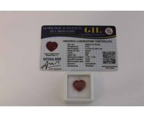 A Ruby gemstone with certificate 