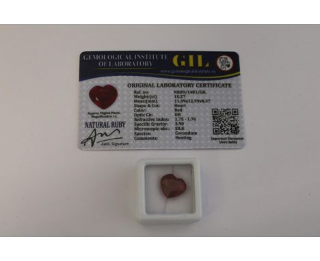 A Ruby gemstone with certificate 