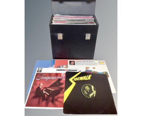 A case of vinyl LP's including Genesis, The Who, The Christians, Ultravox, Lindisfarne, Rolling Stones etc 