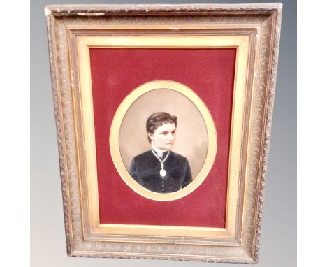 A Victorian oil painting - Portrait study in frame and mount 